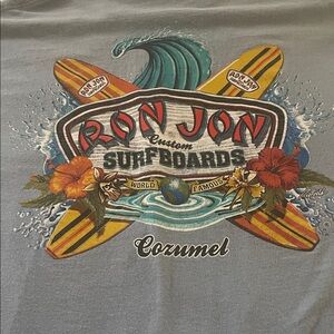 Ron Jon Blue / Gray  Surfboards Tee with Colorful Design